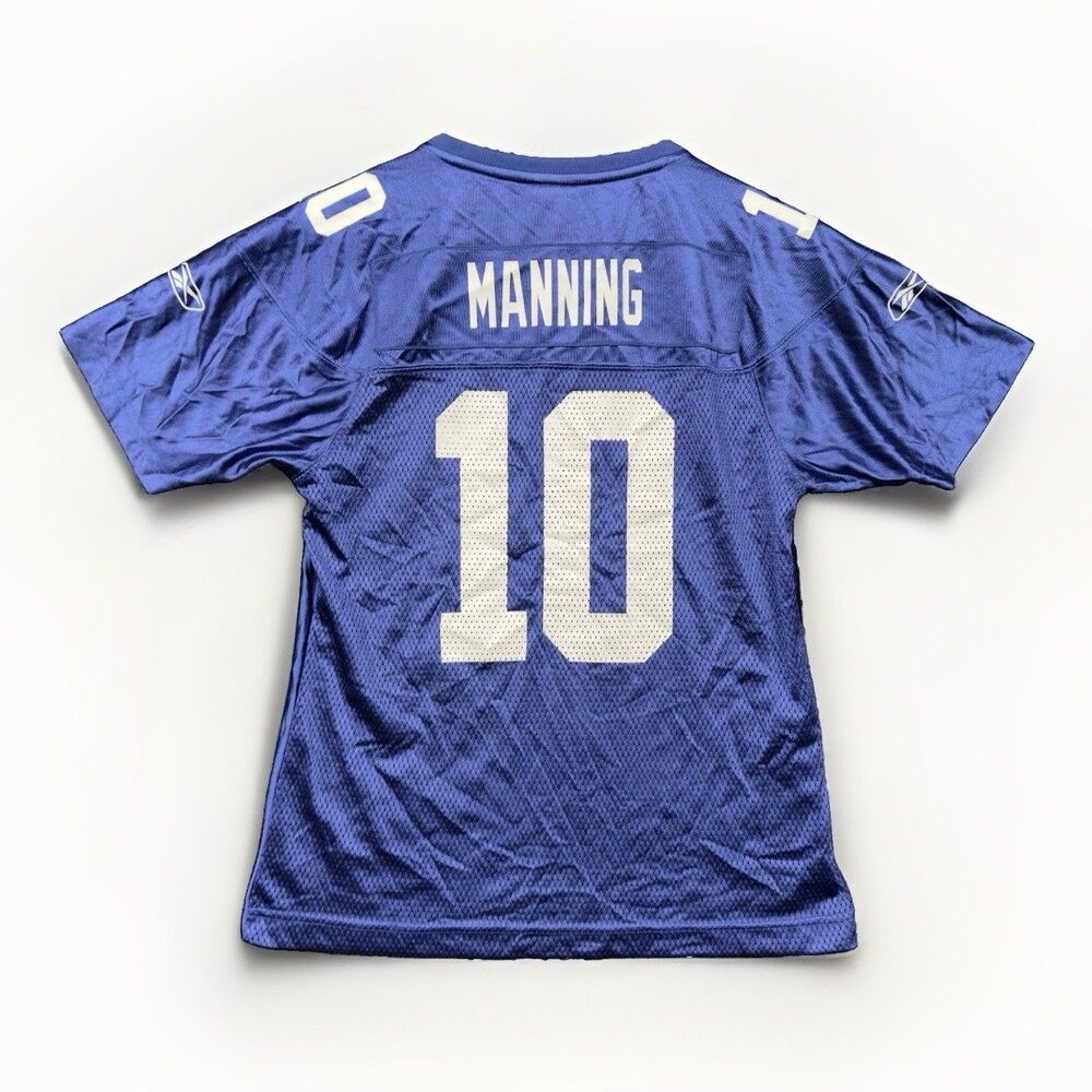 New York Giants Jersey Womens Medium M Blue NFL Eli Manning 10 Reebok On Field